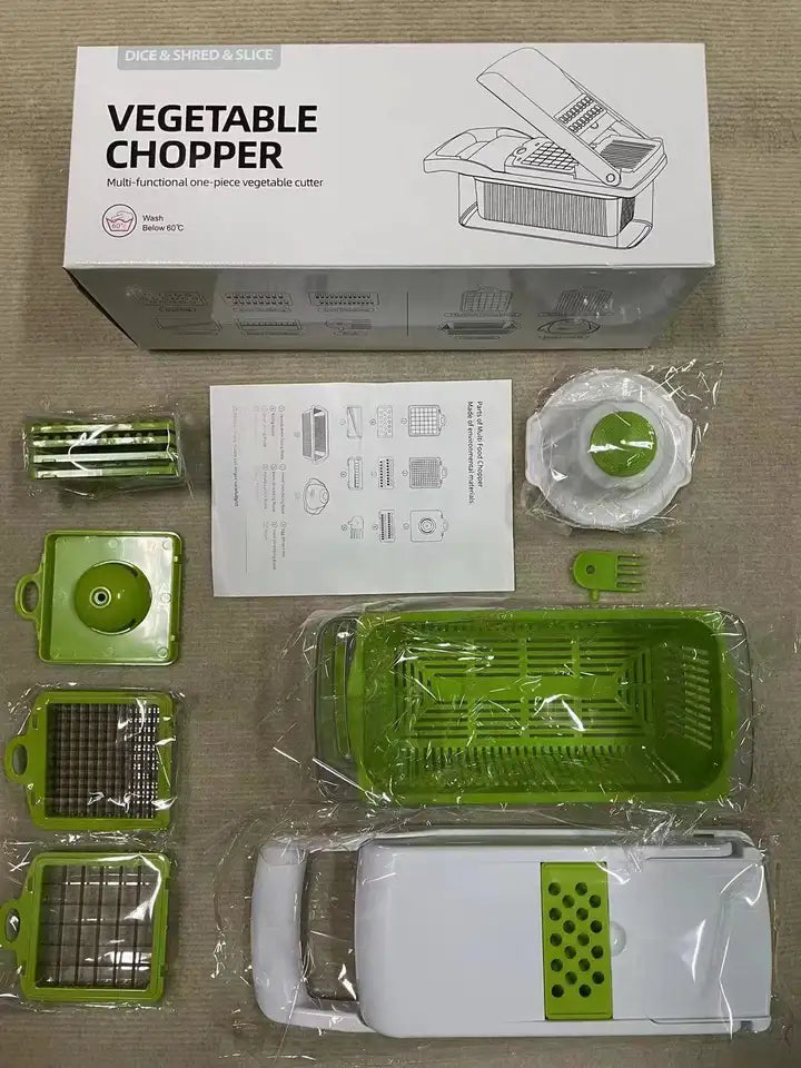 Hot Selling Kitchen Multi 12 in 1 Manual Fruit/Vegetable Cutter/Slicer/Chopper