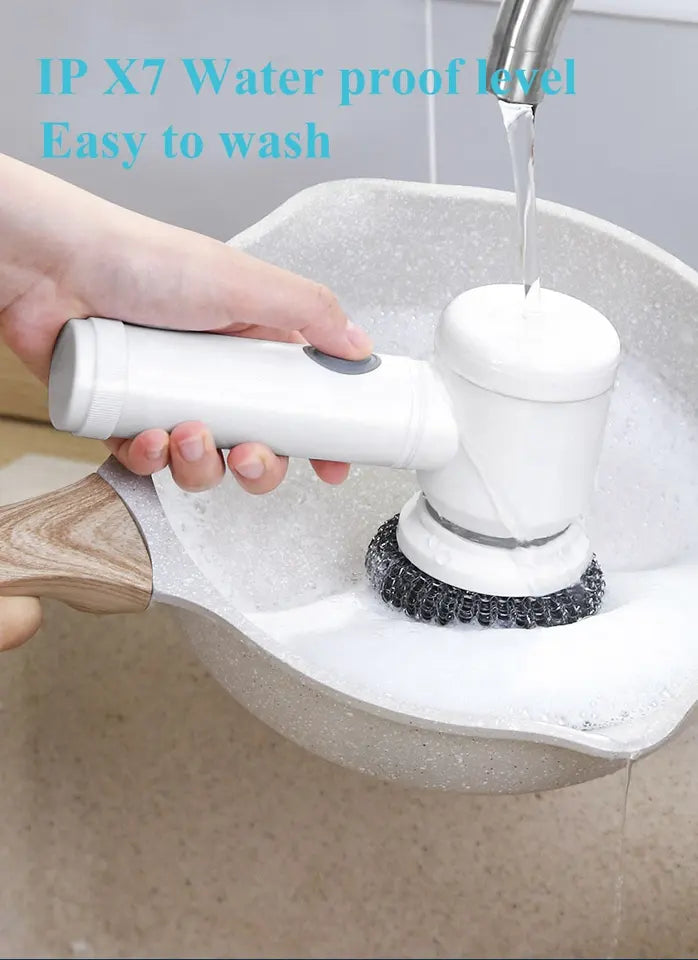 Multifunctional 5 in 1 Kitchen Spin Scrubber Wireless Handheld Electric Cleaning Brush
