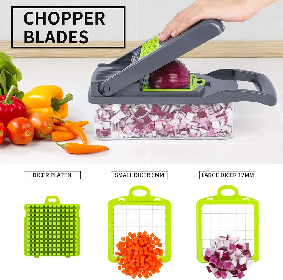 Hot Selling Kitchen Multi 12 in 1 Manual Fruit/Vegetable Cutter/Slicer/Chopper
